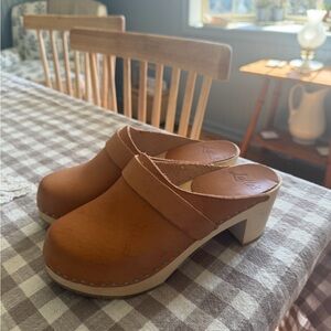 Lotta From Stockholm Tan Leather Clog Mules